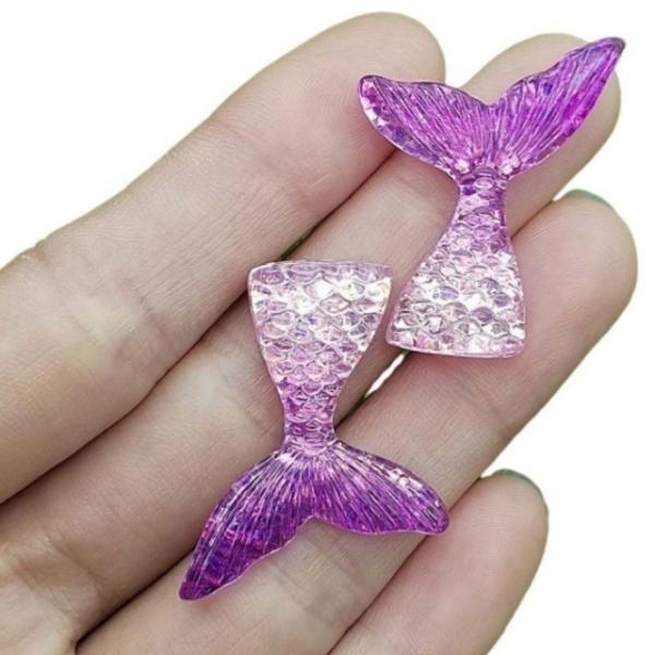 ployester Resin Glitter Mermaid Sea Shall and Glitter Sequin Mermaid Tail Resin Flat Back DIY Clip Thin Resin Crafts