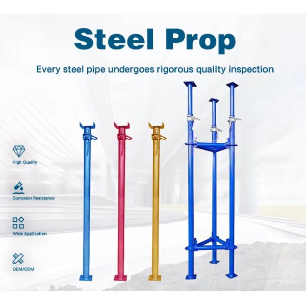 Heavy-Duty Steel Scaffolding Pillar with 800kg Load Capacity, Corrosion-Resistant and 3-5m Height Adjustable for Construction Support