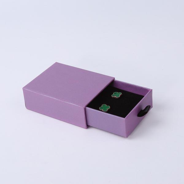 Wholesale manufacturing Eco Friendly high quality gift Jewellery Box Personalized Custom Ring Necklace Earring Bracelet Packaging Purple Cardboard Paper Drawer Jewelry Box with logo