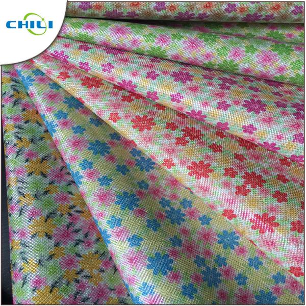 Shoes Printed Faux Leather Fabric , Leatherette Upholstery Fabric Easy Cleaning