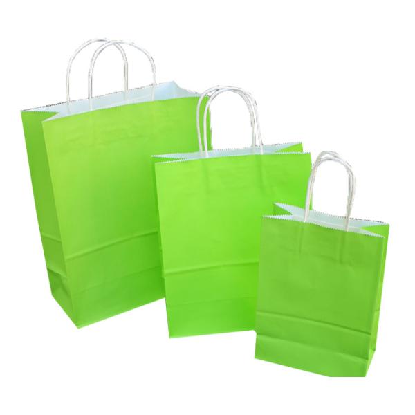 Recyclable Kraft Bags With Handles , Kraft Shopping Bags 34X26X12 Cm
