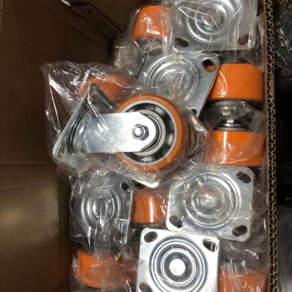 150mm Diameter Aluminium Orange Pu Swivel Casters Heavy Duty Industrial Wheels