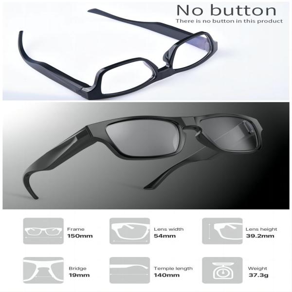Motorcycle Bicycle Motorbike Wearable Smart Glasses HD1080P for Outdoor Wilderness