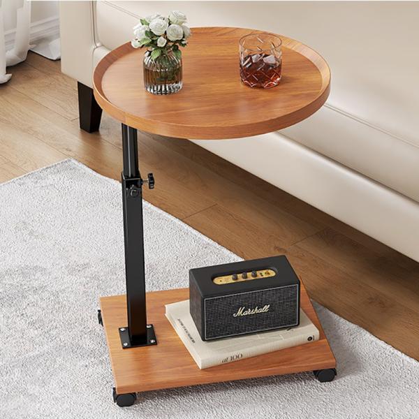 Modern Wood End Table for Living Room Study Bedroom Adjustable Height Nordic Square Coffee Rack Side Corner C Shaped