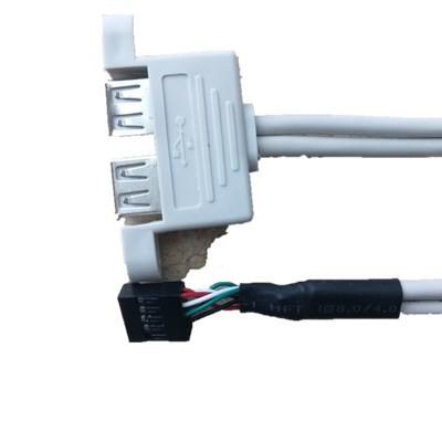 9 Pin female USB header to Dual USB 2.0 Tyep A Female Cable Double deck USB2.0 Splitter Cable panel screws holes