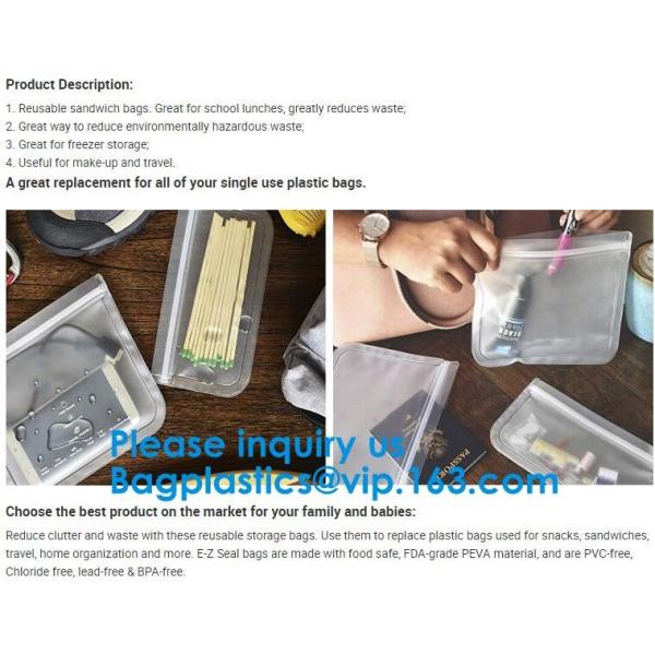 FOOD GRADE SILICONE: Strong, Thick 100% Durable Silicone Food Bags, Non-Toxic, Non-Leaching Hygienic And Reusable Food B