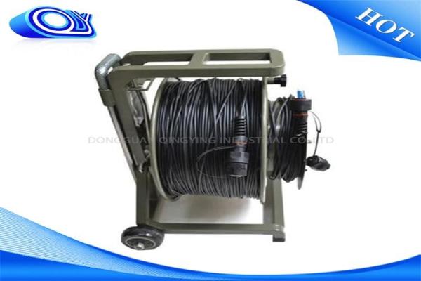 Black Military Tactical Fiber Optic Cable Part With ODVA LC Waterproof Connector