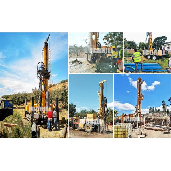 4 Cylinder Water Well Drilling Rig Quanchai Diesel Engine 180m