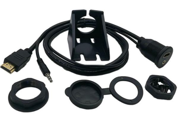 Easily Install Car Audio Cable / USB Female Extension Cable UV Resistant Socket