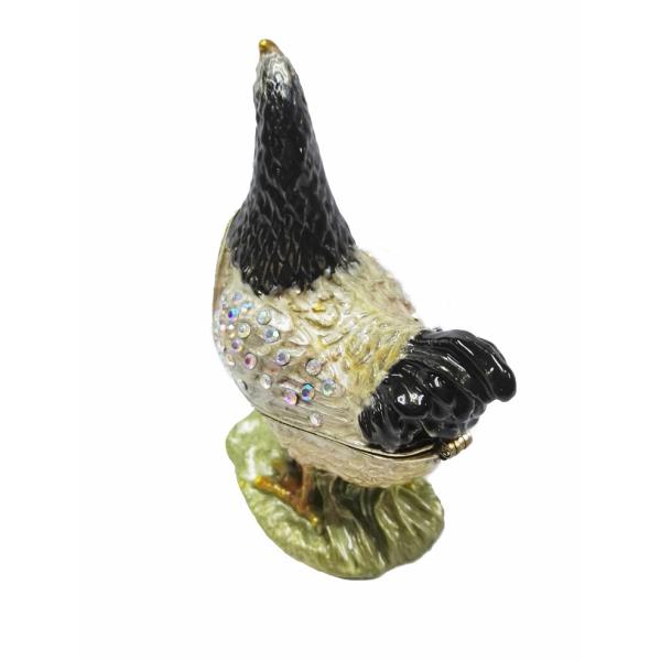 Unique hen jewelry box metal jewelry trinket box hen jewelry box