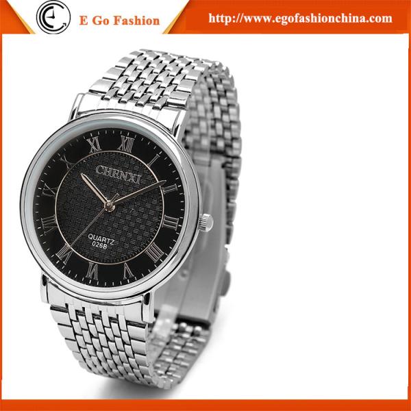 026B Stainless Steel Watch Unisex Office Lady Watch Black White Business Watch Quartz New