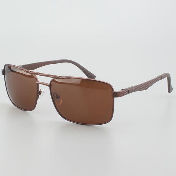 Double Bridges Polarized Square Metal Frame Sunglasses