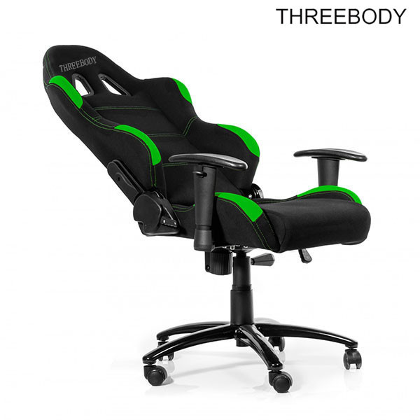 Comfortable High End Gaming Chair , Green And Black Race Car Office Chair