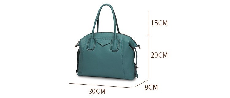 Небольшие простые сумки Tote кожи Cowhide верхнего слоя темные ые-зелен морщат
