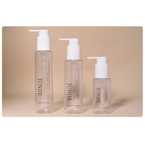 120ml 150ml Clear Plastic Cylinder Bottle Custom Spray Bottle Packaging Printing Cleanser Lotion Pump Bottle