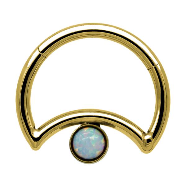 Women Nose Piercing Jewellery Gold Color Moon Shaped Dropship Indian Opal Zircon