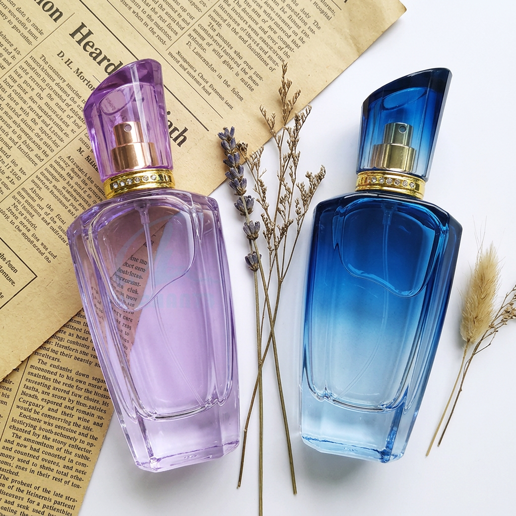 Anding Manufacturer Bulk Customizable Printing Refill 100ml Crimp High Quality Luxury Glass Empty Perfume Bottle
