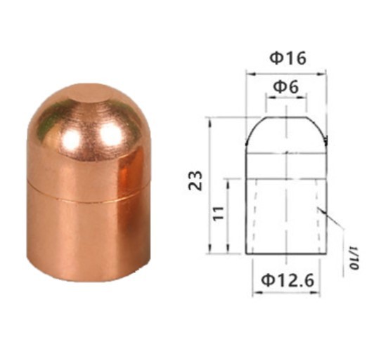 Приспособленные латунные изготовленные на заказ сваривая электроды крышки ручка 16 Mm