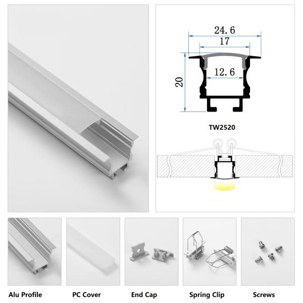 Iluminação Recessed de abrigo de alumínio da luz de teto da parede do escritório do perfil do diodo emissor de luz