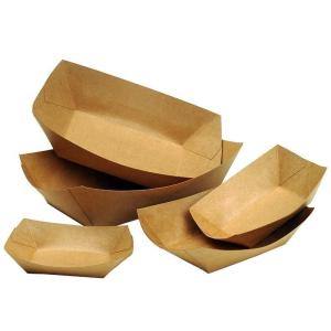 Paper Trays Disposable Kraft Paper Cardboard Food Boat Tray Fast Food Materiel