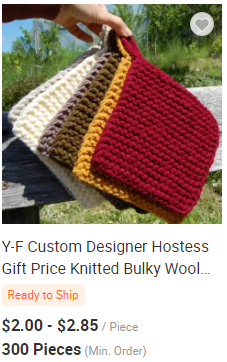 Y-Z Design Custom Wholesale Hand Knit Cotton coaster Set square Drink Barware Coffee Cup Tea Mats