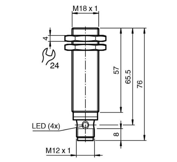 NBB8-18GM60-A0-V1 - Capteur inductif PNP 8mm - Acier inoxydable industriel IP67 - Interrupteur de proximité