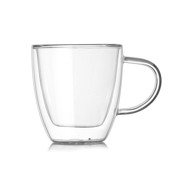 Изощренная чашка Хандмаде теплостойкой двойной стены стеклянная ищет кофе