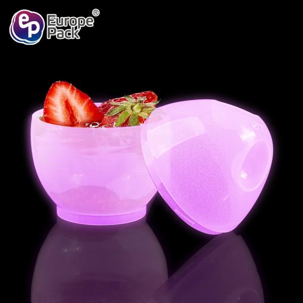 Europe-Pack new products colorful glowing dessert cup 135ml plastic egg shaped cup