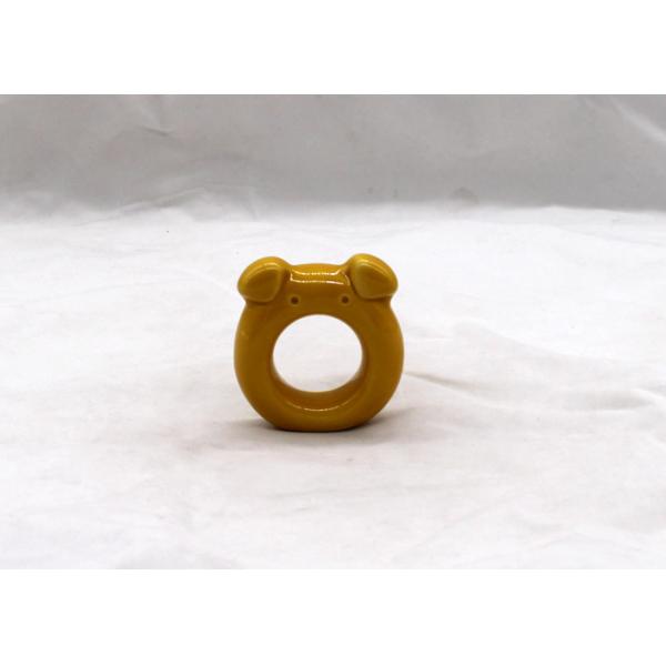Color Customized Ceramic Napkin Holder Animal Design Ceramic Napkin Ring Set