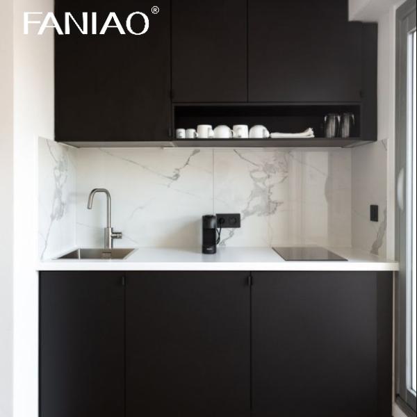 Escritorio de cocina personalizado con gabinete Mini hotel apartamento cocina de cocina modular de melamina