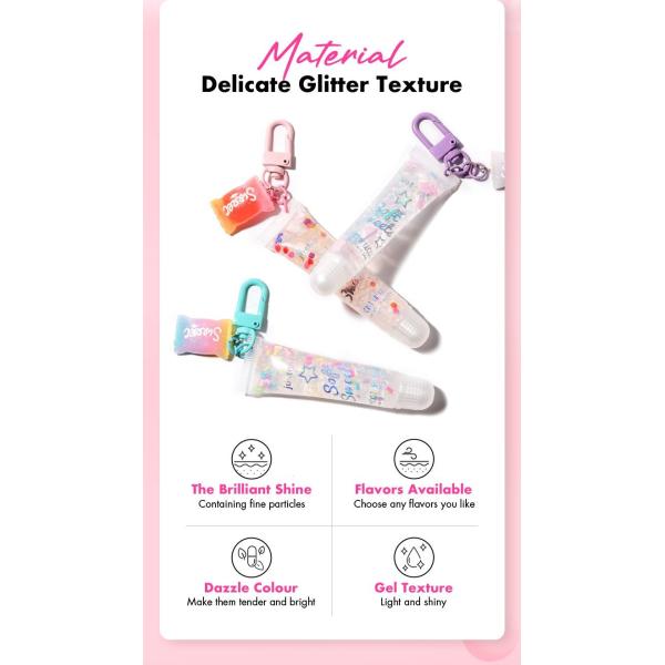Non Toxic Fruit Flavored Little Girls Lip Gloss With Shimmering Glitter