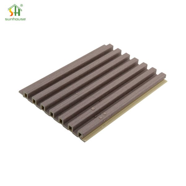 WPC Seven Hole Hollow Fluted Wall Panel Waterproof Grille Wall Cladding Board for Interior and Exterior Wall Decoration