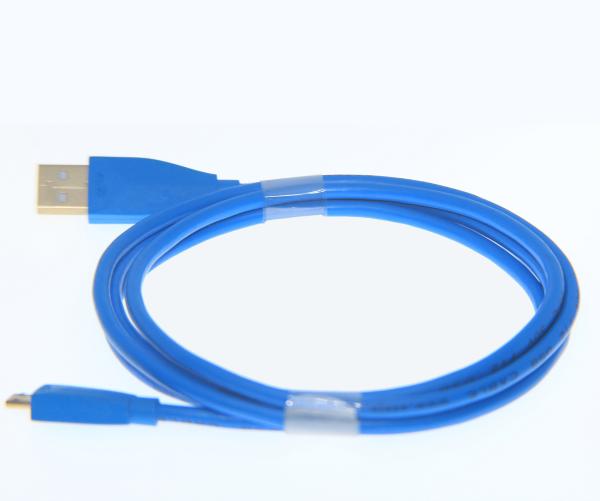 Cable USB 3.1 en nylon bleu tressé avec un câble électrique de 1 mètre