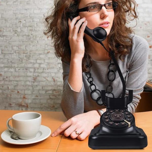 Wired LAN Corded Landline Phone Old Style Vintage Wall Telephone