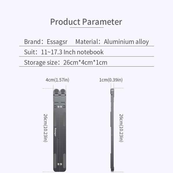 Estante de ordenador portátil de aluminio ajustable Plegable a prueba de agua en la oficina Viaje a casa