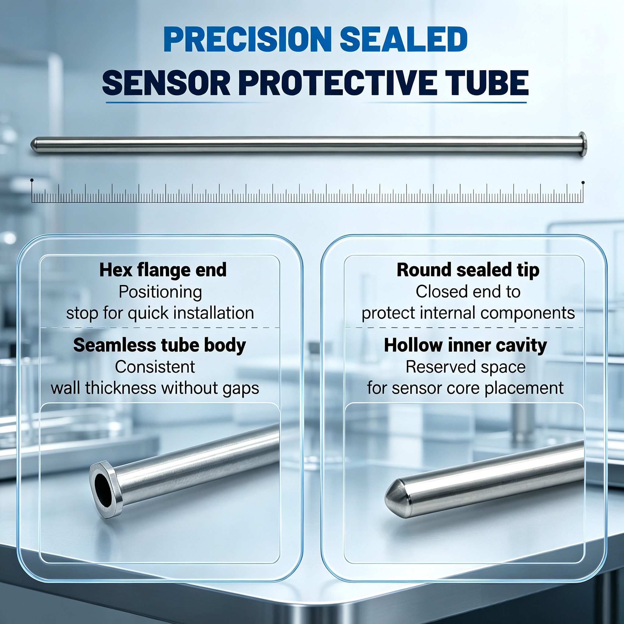 Customized Stainless Steel Sensor Probe With Precision Industrial Detection