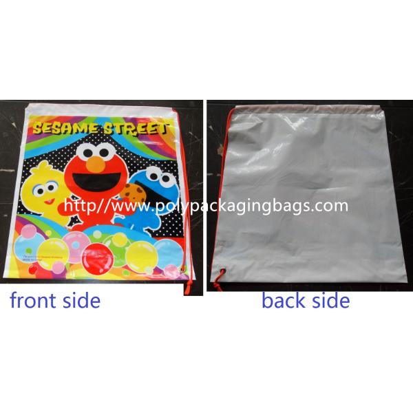 Mochila plástica linda del lazo de los niños con las historietas del Sesame Street