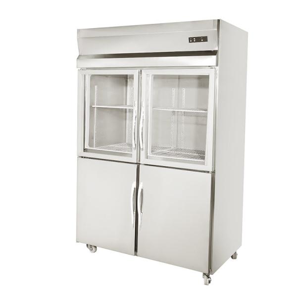 Commercial Solid Door Upright Kitchen Freezer For Meat Kitchen Refrigerator Stainless Steel