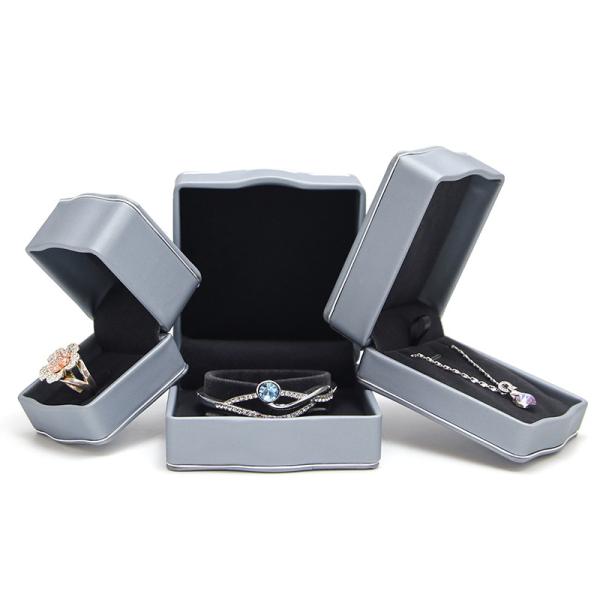 Boîte de bijoux en cuir personnalisée de luxe pour emballage de collier et d'oreille