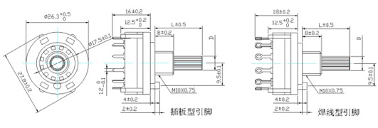 1 Pole 12 Position Carbon Composition Potentiometer 26mm Band Selector Rotary Switch