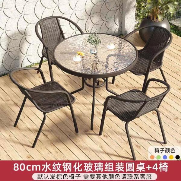 Outdoor Armchair Plastic Material Rattan Armchair Garden Patio Chair Set for Outdoor