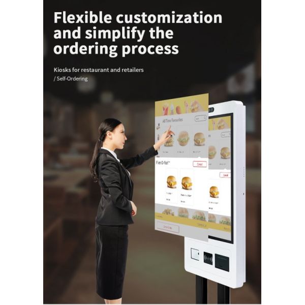Touchwo 10-Point Capacitive Touch Screen Kiosk with 1920x1080 Resolution and Wall Mount for Self Ordering and Payment