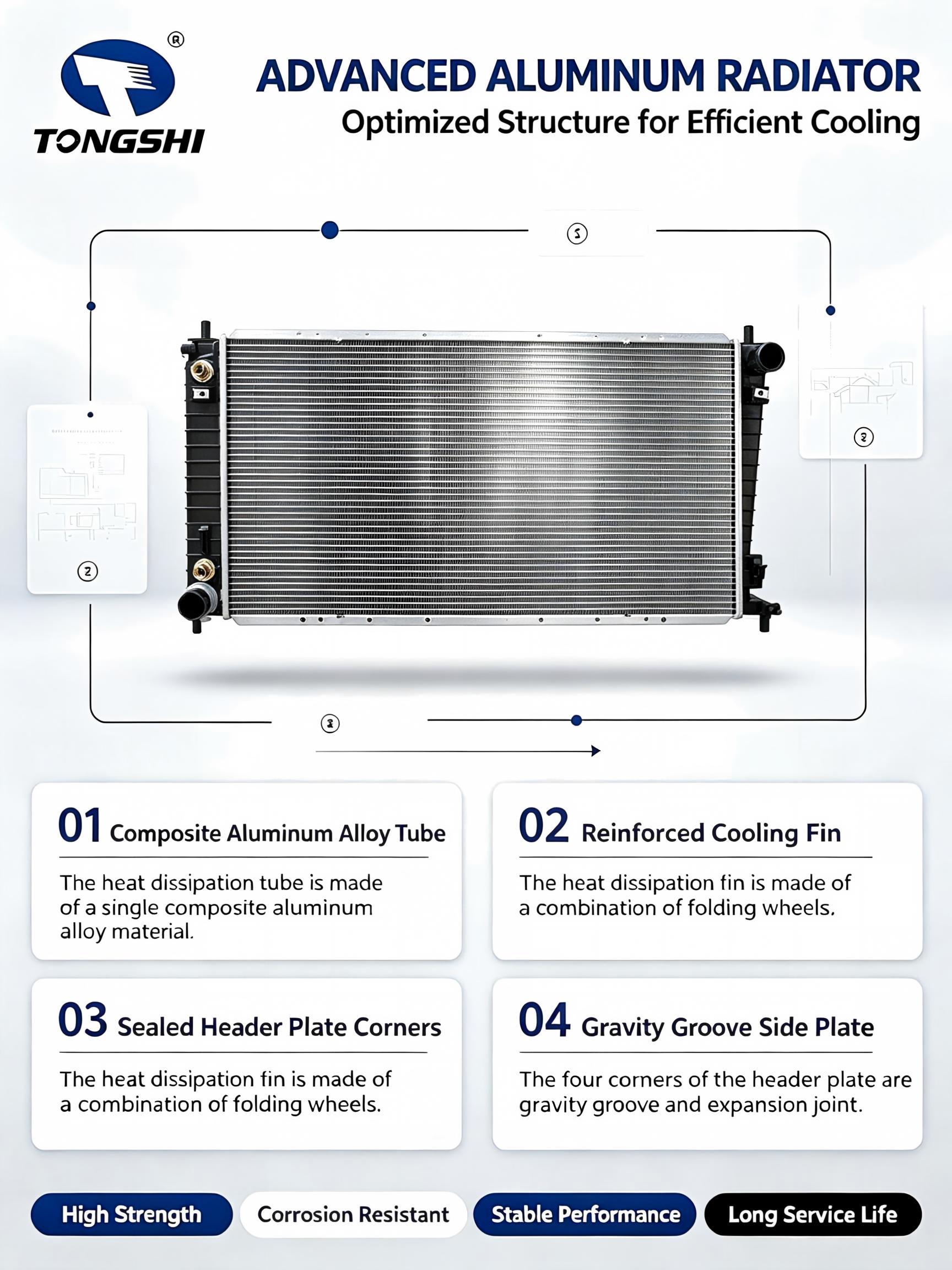 Auto Radiator for Ford Expedition 4.6L V8 1997-2002 AT