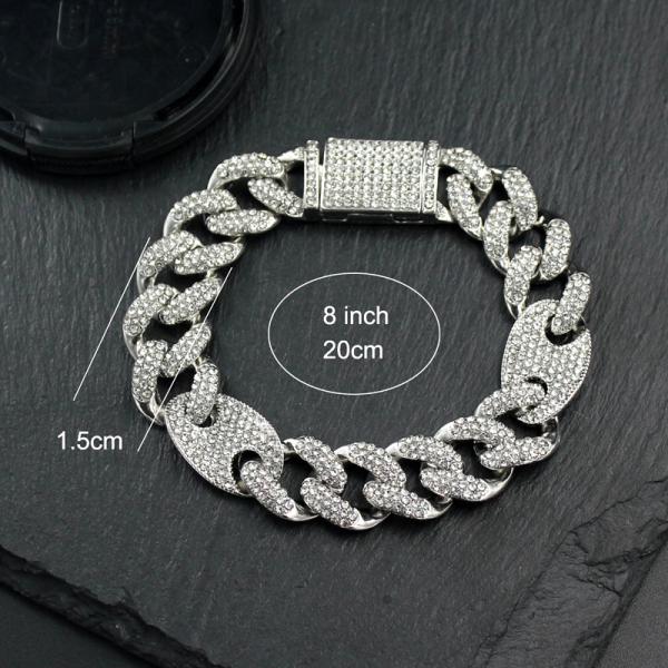 Hot Sale Men Hip Hop Pig Nose Bracelets Miami Cuban Link Chain Bracelet for Men and Women Girls Jewelry Gifts