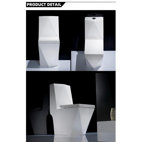 Ceramic One Piece Toilet Bowl Diamond Cut Shape Modern Style Multi Colors