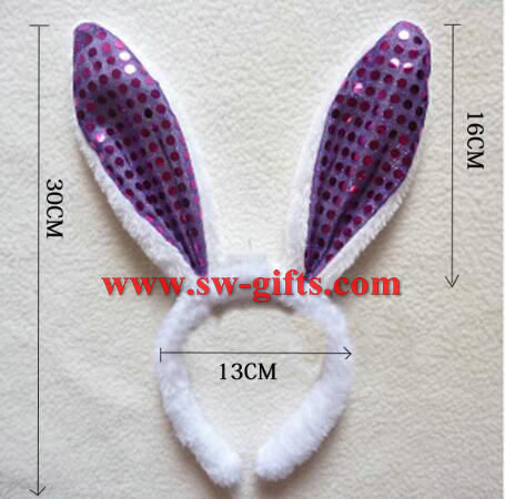 Children adult pink gold Easter Party decoration/rabbit ear/Sequin Bunny ear headband/flashing headband