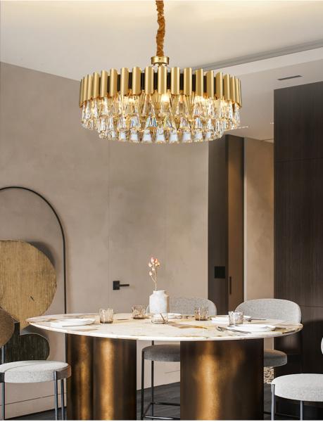 Luxury Gold Crystal Chandelier Kitchen Led Lamp roof decoration ceiling Lamp(WH-CY-230)