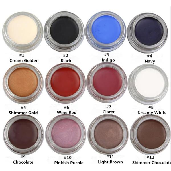 12 Color Organic Makeup Glitter Smudge Proof Eyeliner Gel You Own Brand Long Lasting