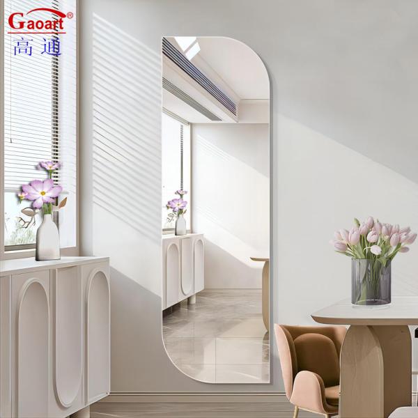 Decoração de parede Corpo inteiro comprimento esférico Espelho de vestimenta para decoração de salão de beleza de corredor