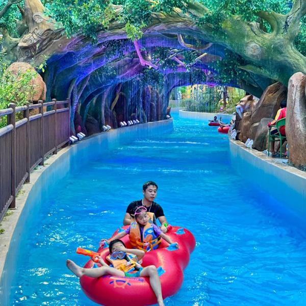 400m2 Grand bassin de l'eau glissade 400m2 parc aquatique terrain de jeux en fibre de verre